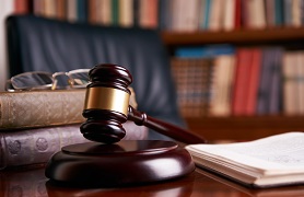 gavel in judge's office